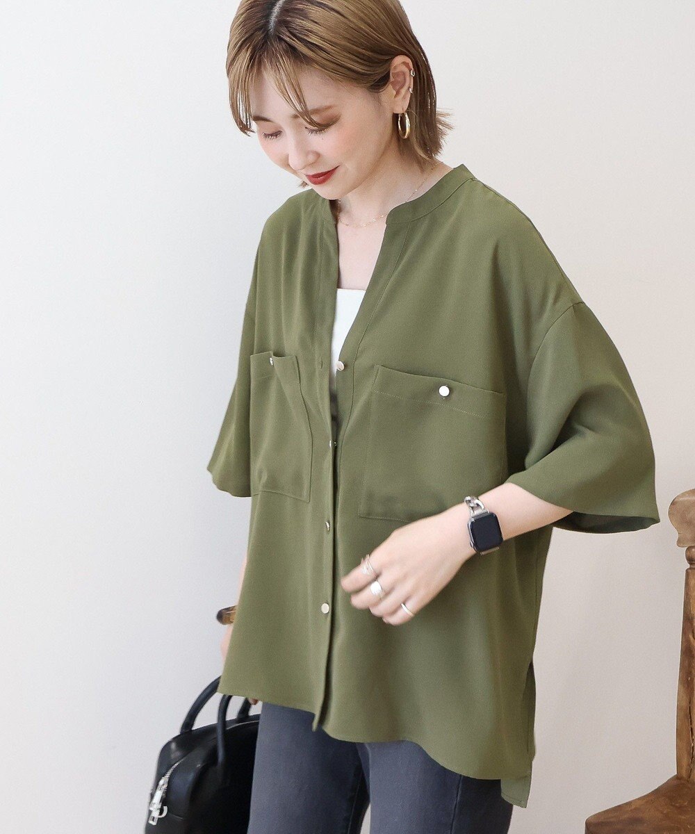 AMERICAN HOLIC ミリタリーWポケットスキッパーシャツ 