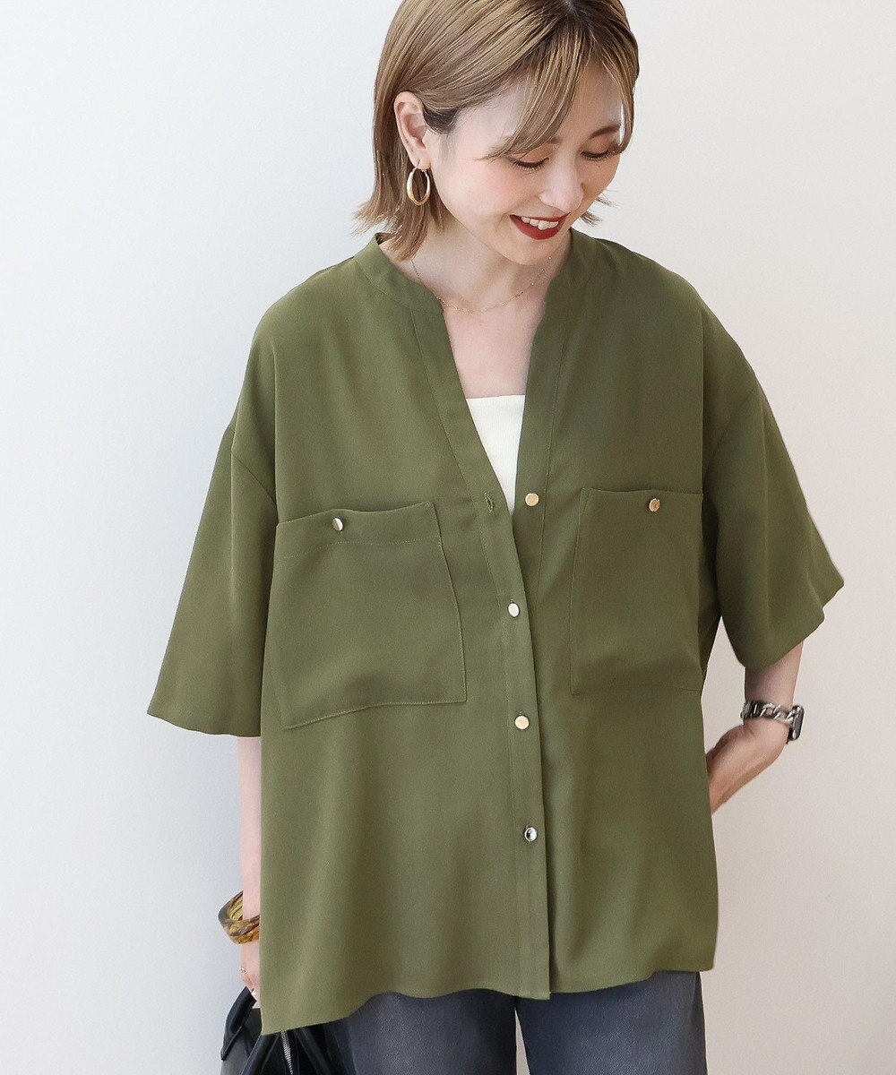 AMERICAN HOLIC ミリタリーWポケットスキッパーシャツ 