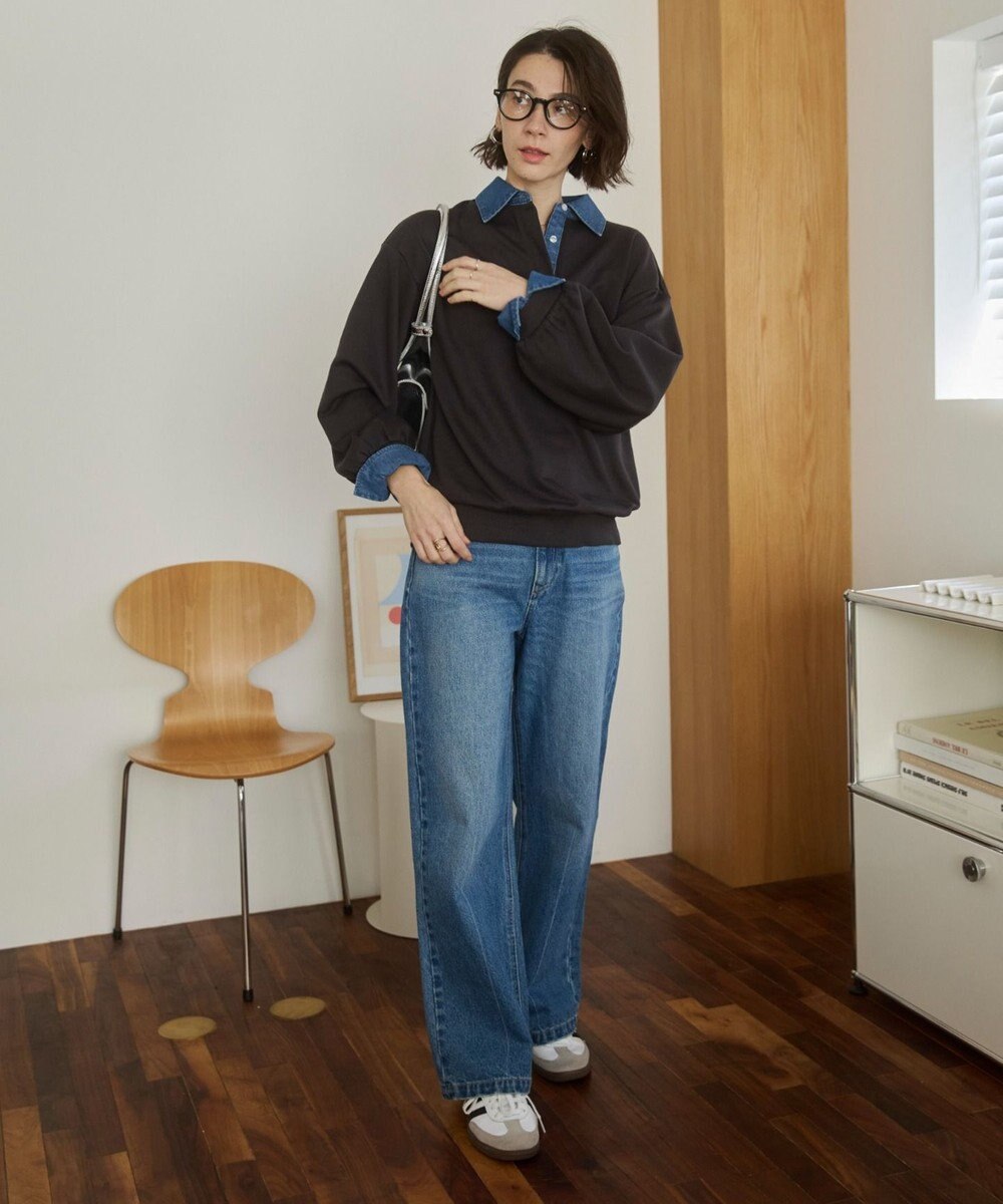 WEGO 【ANGIE VINTAGE】デニム襟スウェット 