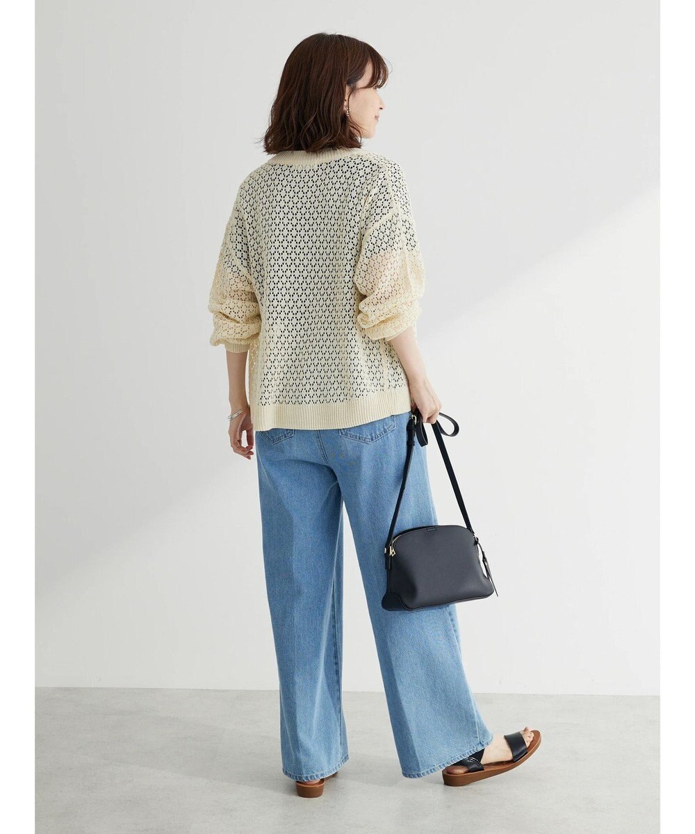 Green Parks 洗えるすかし編みニットカーディガン 