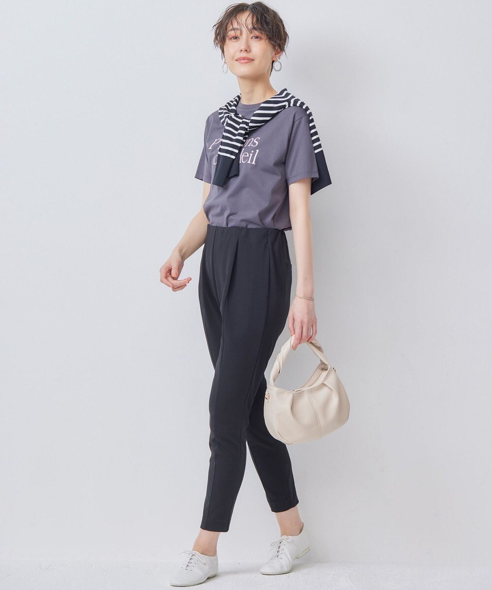 組曲 L ブルーデイジーロゴプリント Tシャツ 