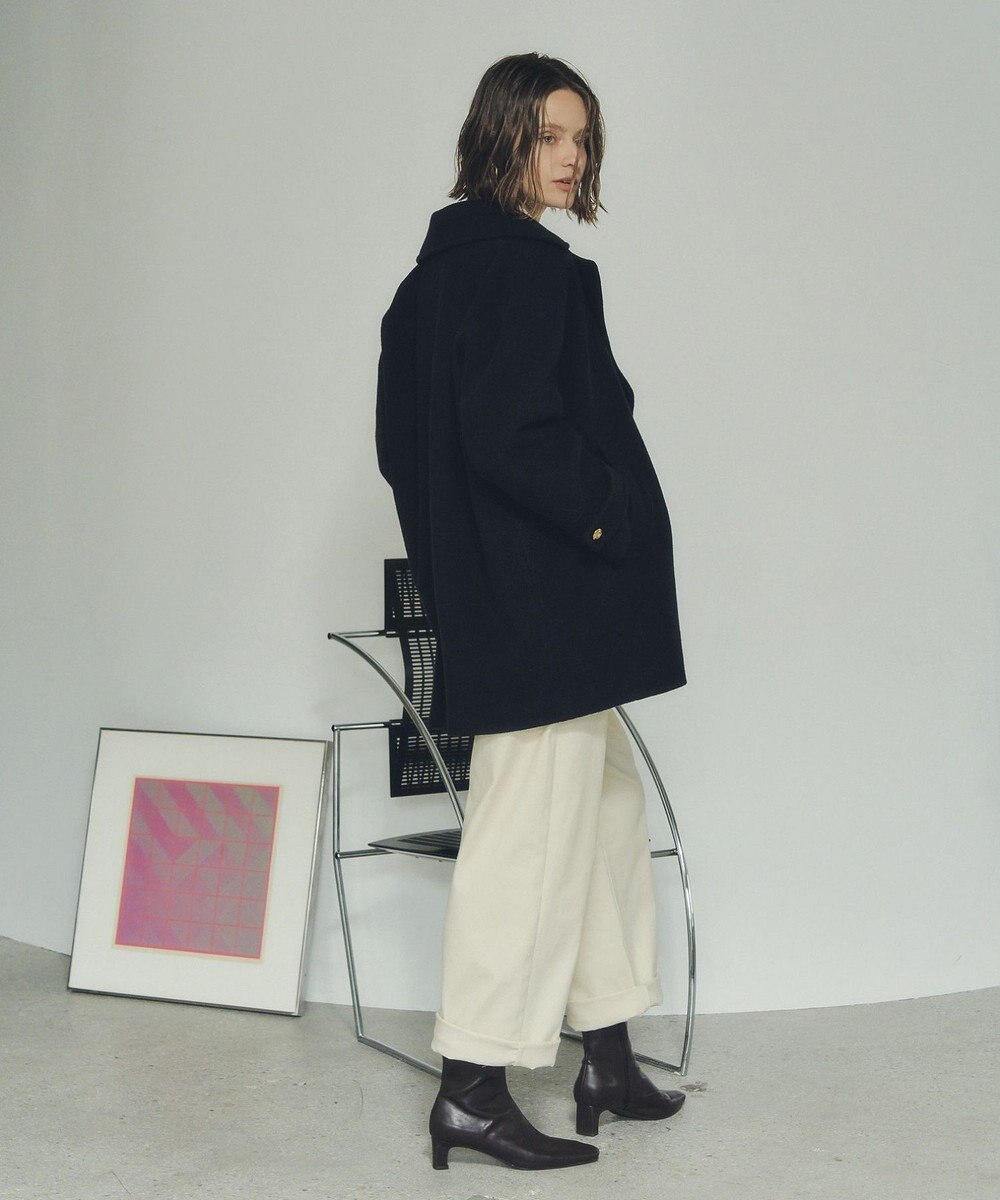 YECCA VECCA ウール混ミドル丈Pコート 