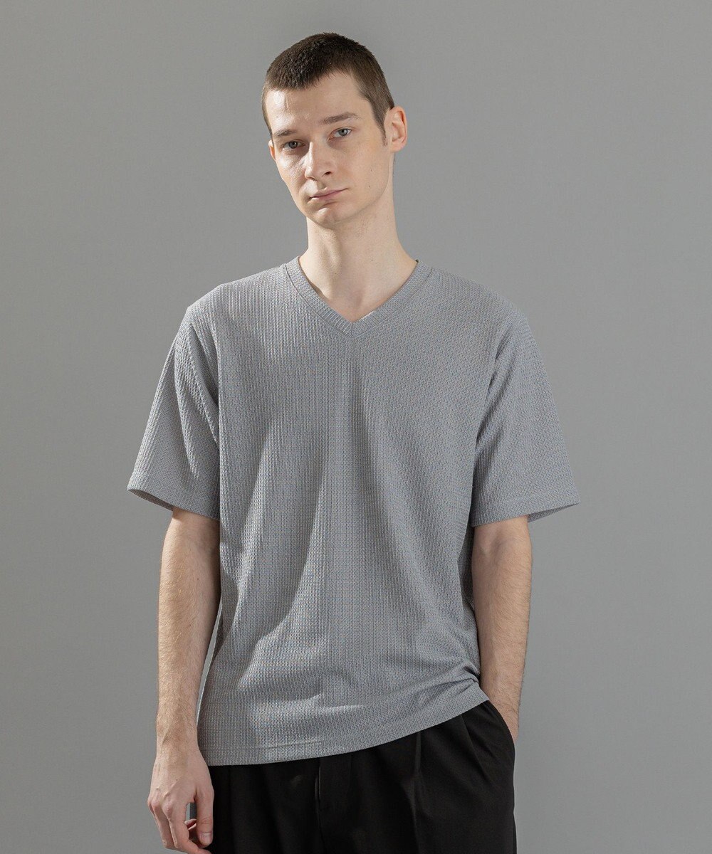 JOSEPH HOMME 新素材【清涼感】メランジクロスジャージー　Vネック半袖カットソー 