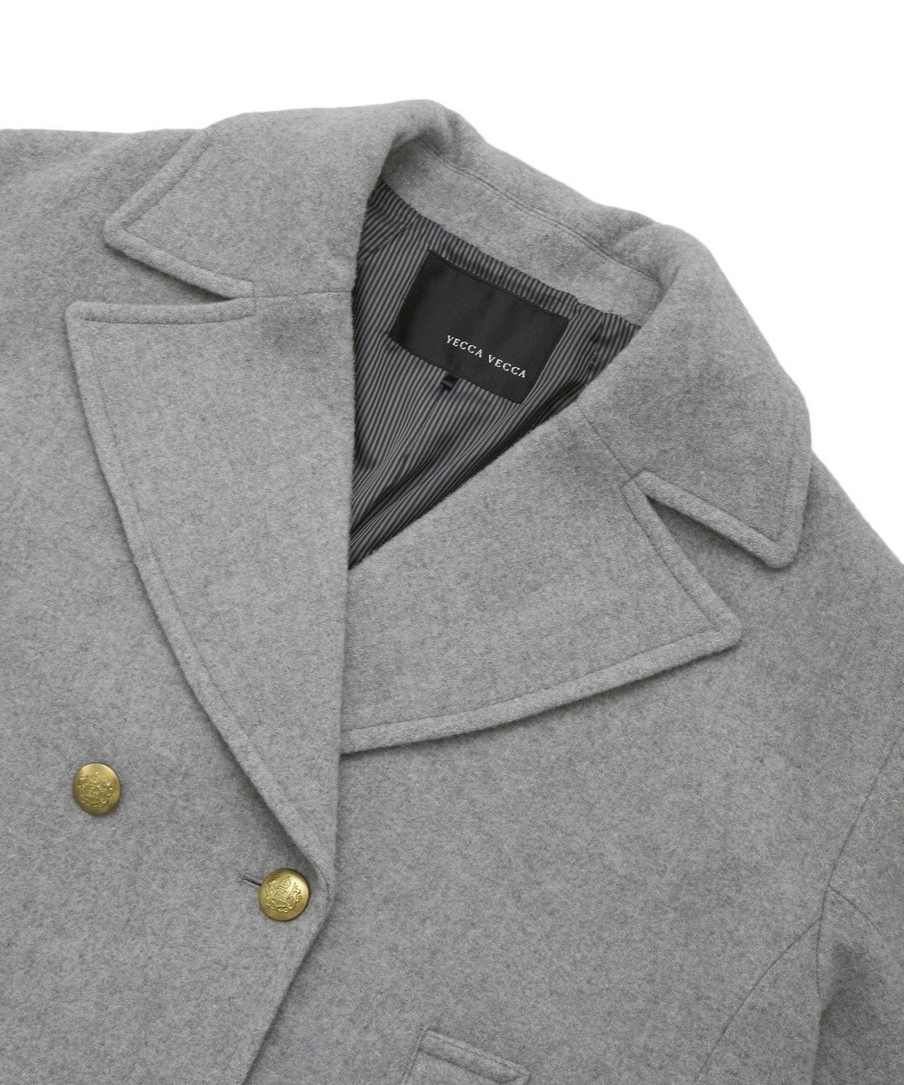 YECCA VECCA ウール混ミドル丈Pコート 