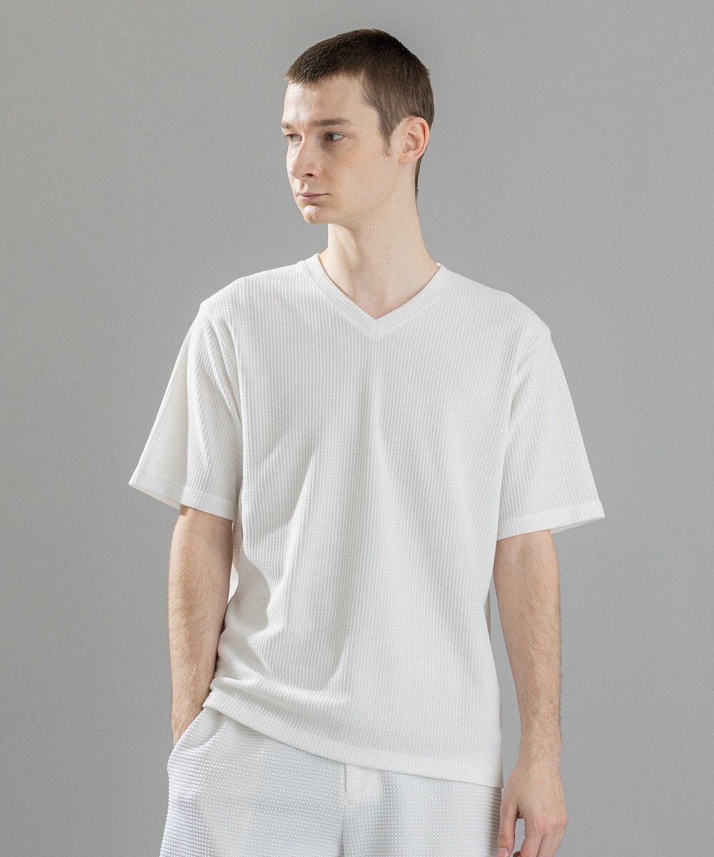 JOSEPH HOMME 新素材【清涼感】メランジクロスジャージー　Vネック半袖カットソー 