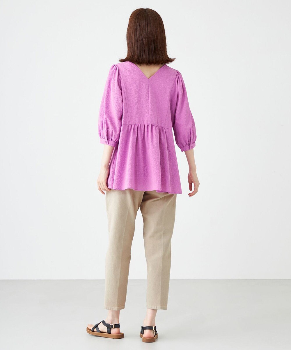 SHARE PARK LADIES ソフトタッチギャザーブラウス 