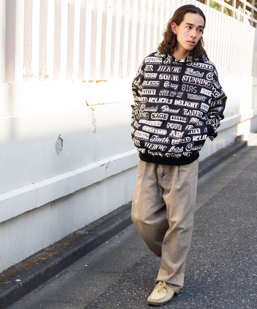 WEGO 総柄BIGプルパーカー 