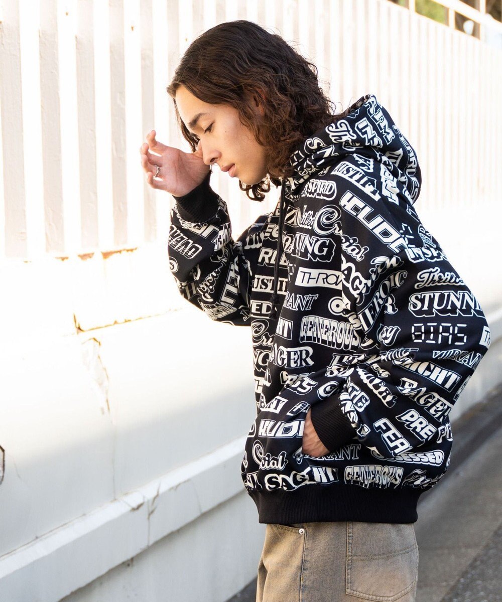 WEGO 総柄BIGプルパーカー 