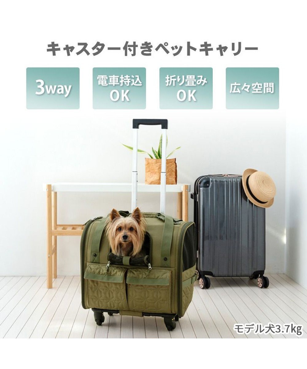 PET PARADISE ペットパラダイス キャスター付き キルト 折り畳みキャリー 