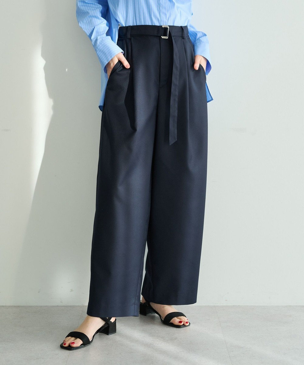 YECCA VECCA ベルト付きカーヴィーパンツ 