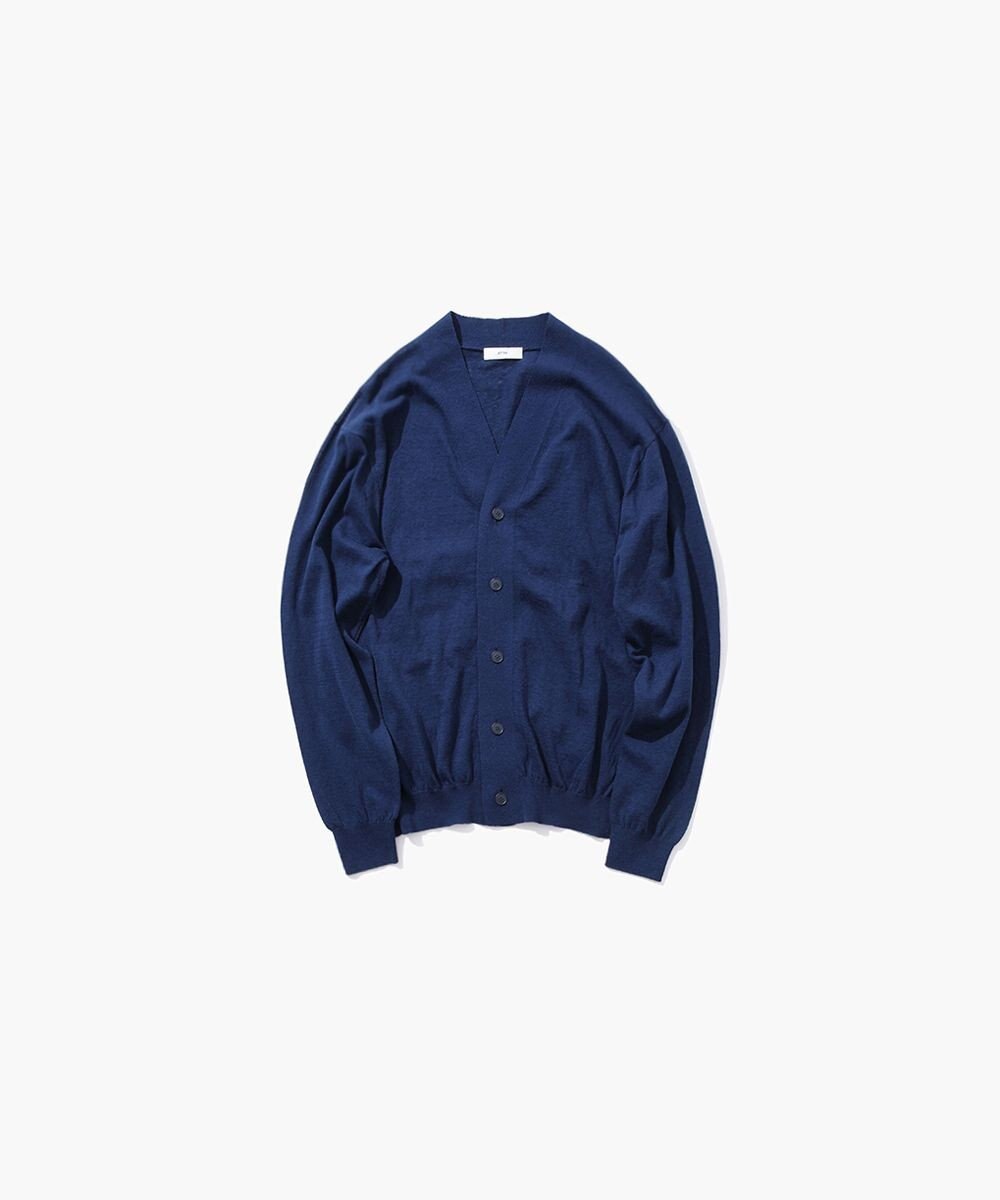 ATON RECYCLED FRESCA COTTON | Vネックカーディガン 