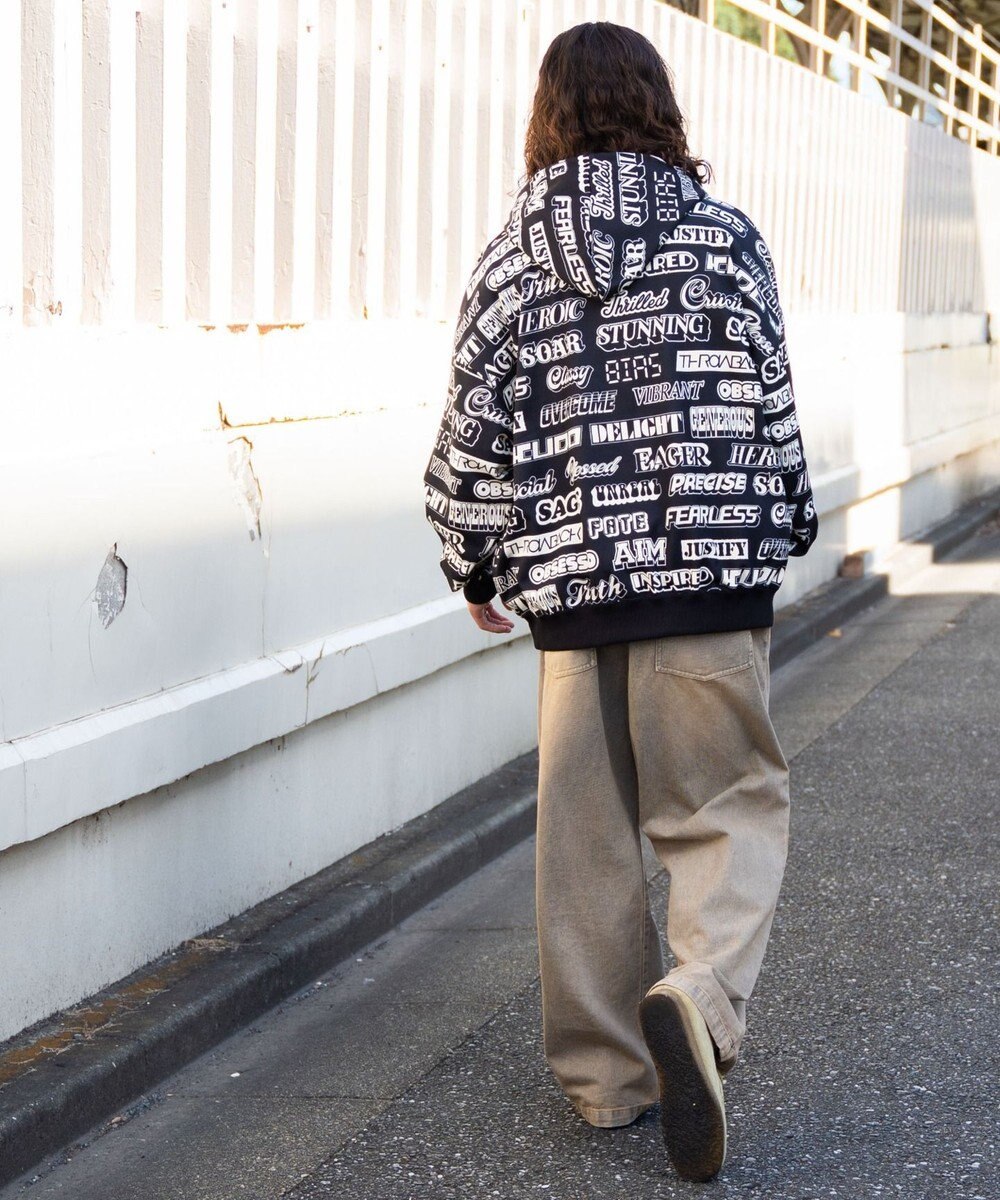 WEGO 総柄BIGプルパーカー 