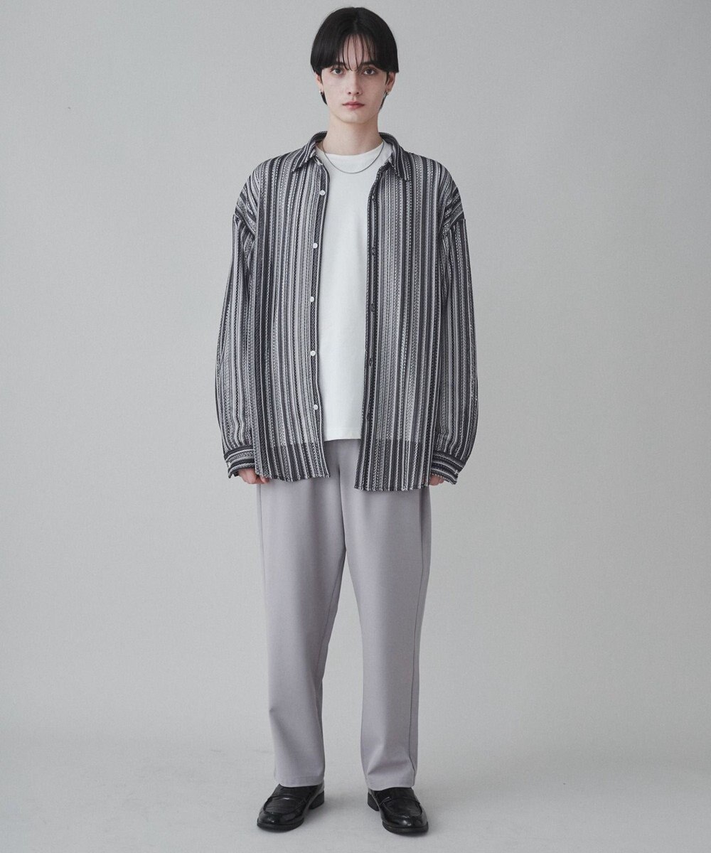 WEGO 【ユニセックス着用ITEM】ストライプメッシュBIGシャツ 