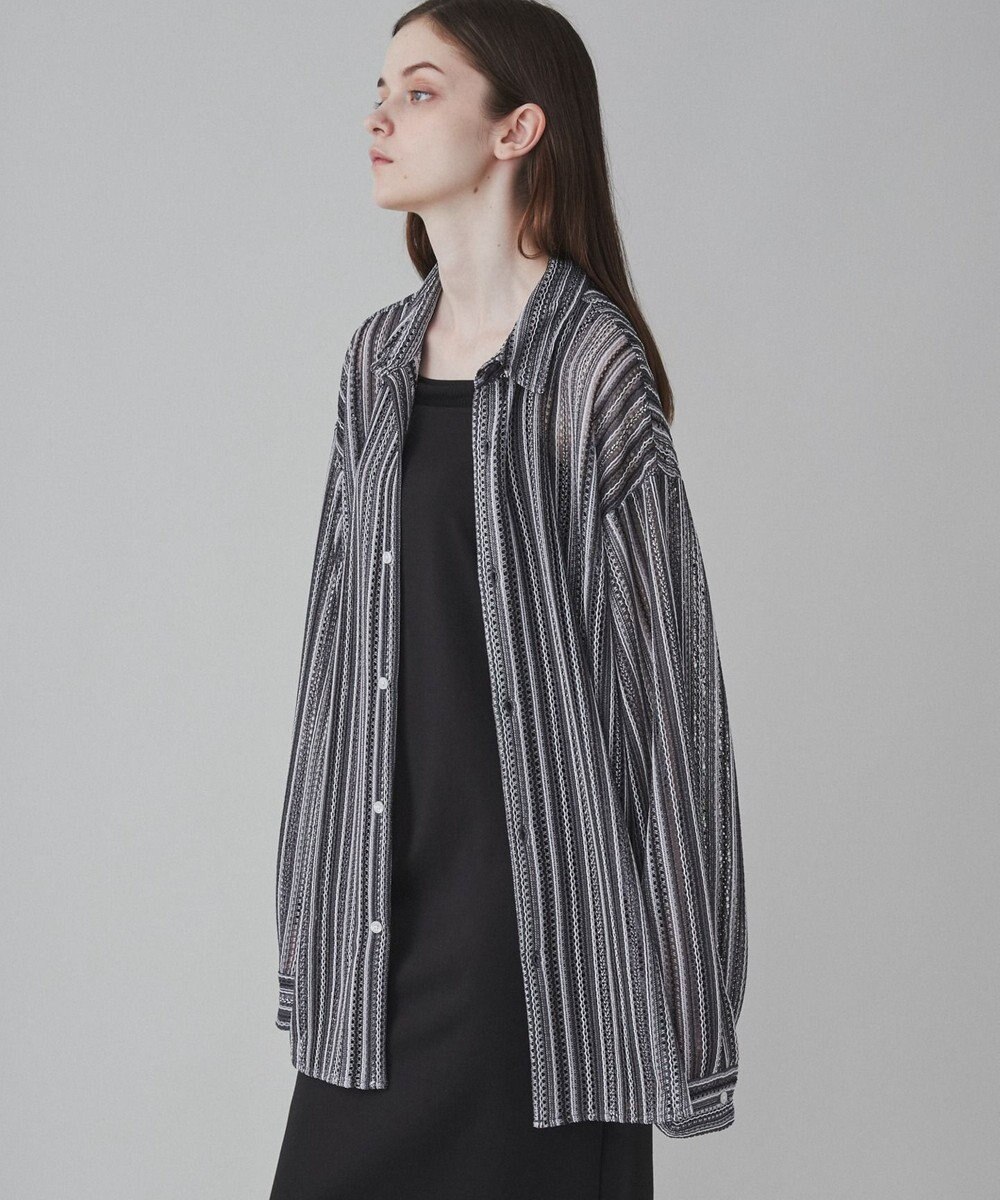 WEGO 【ユニセックス着用ITEM】ストライプメッシュBIGシャツ 