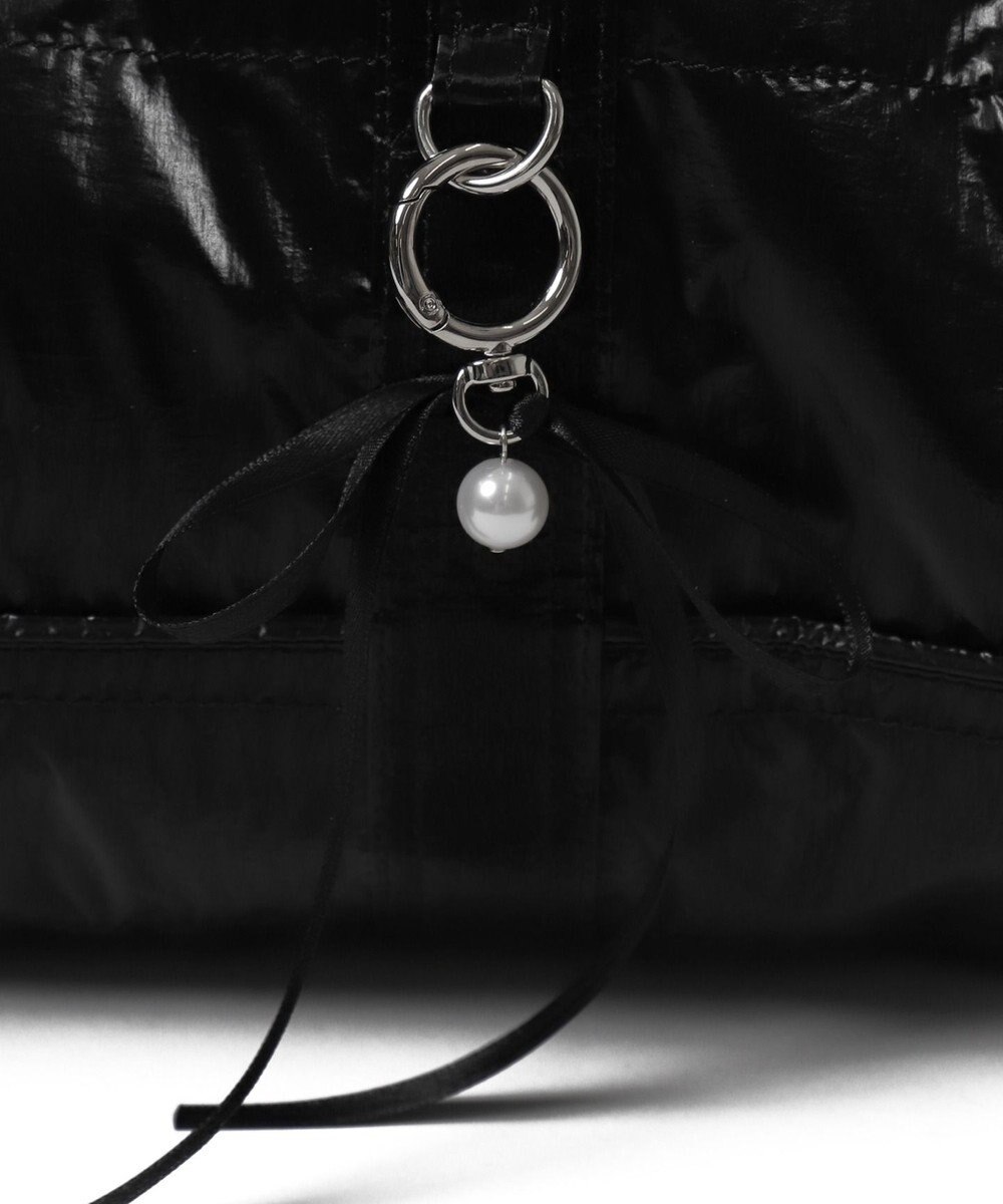 WEGO サテンリボンチャーム付きボストンバッグ 