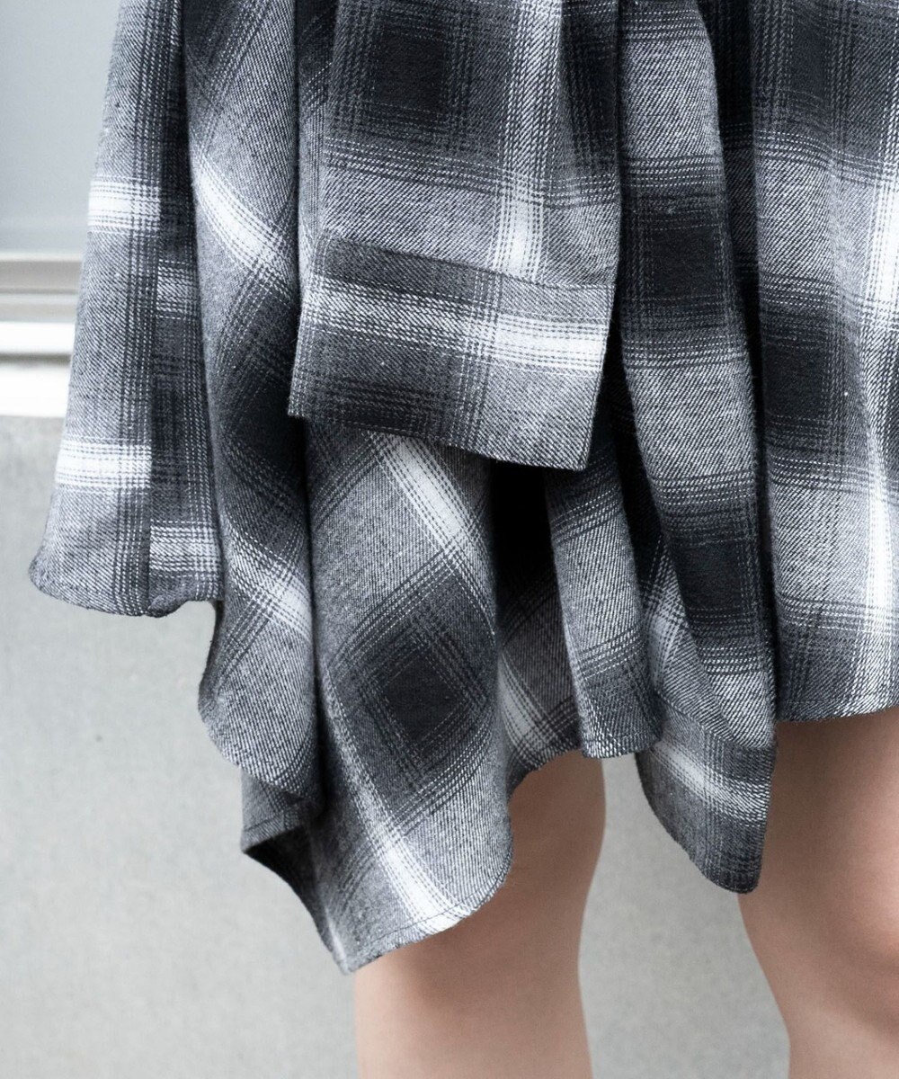 WEGO ネルシャツライクイレヘムミニスカート 