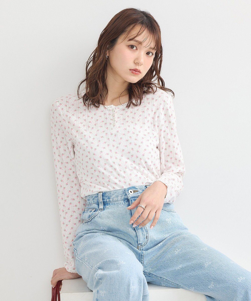 earth music&ecology 【WEB限定】アイレットジャカードタイトプルオーバー 