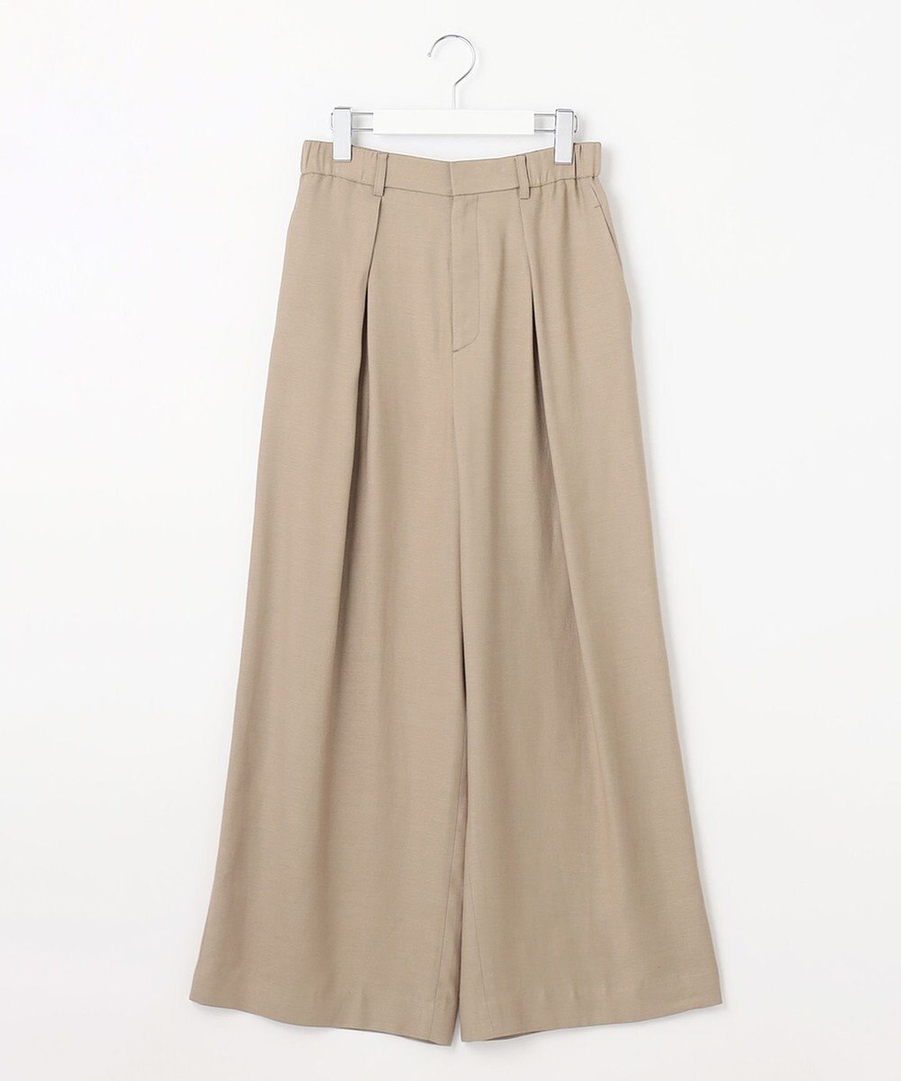 自由区 【XSサイズ～/洗える/セット可】キュプラリネンシャンタン ワイドパンツ 