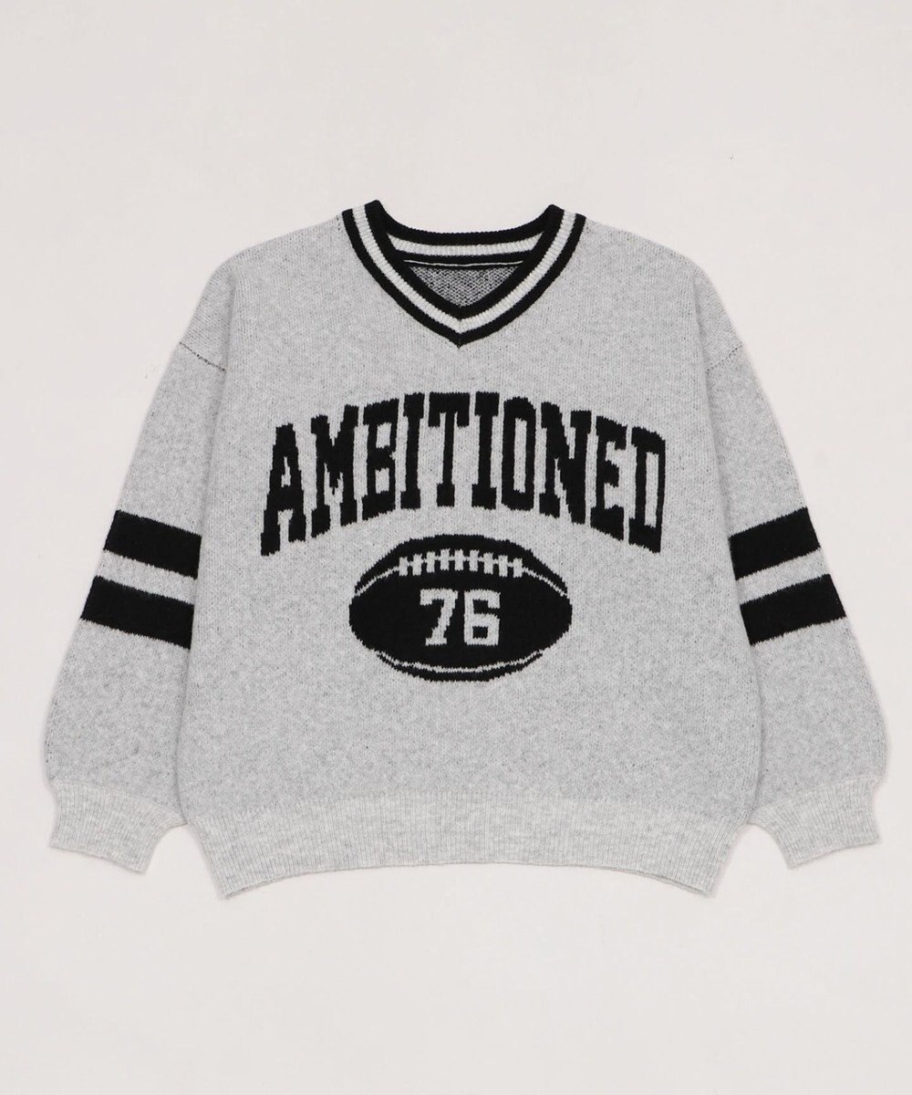 WEGO 【25年秋冬新作】フラッフィーVネックニットBIGプルオーバー 