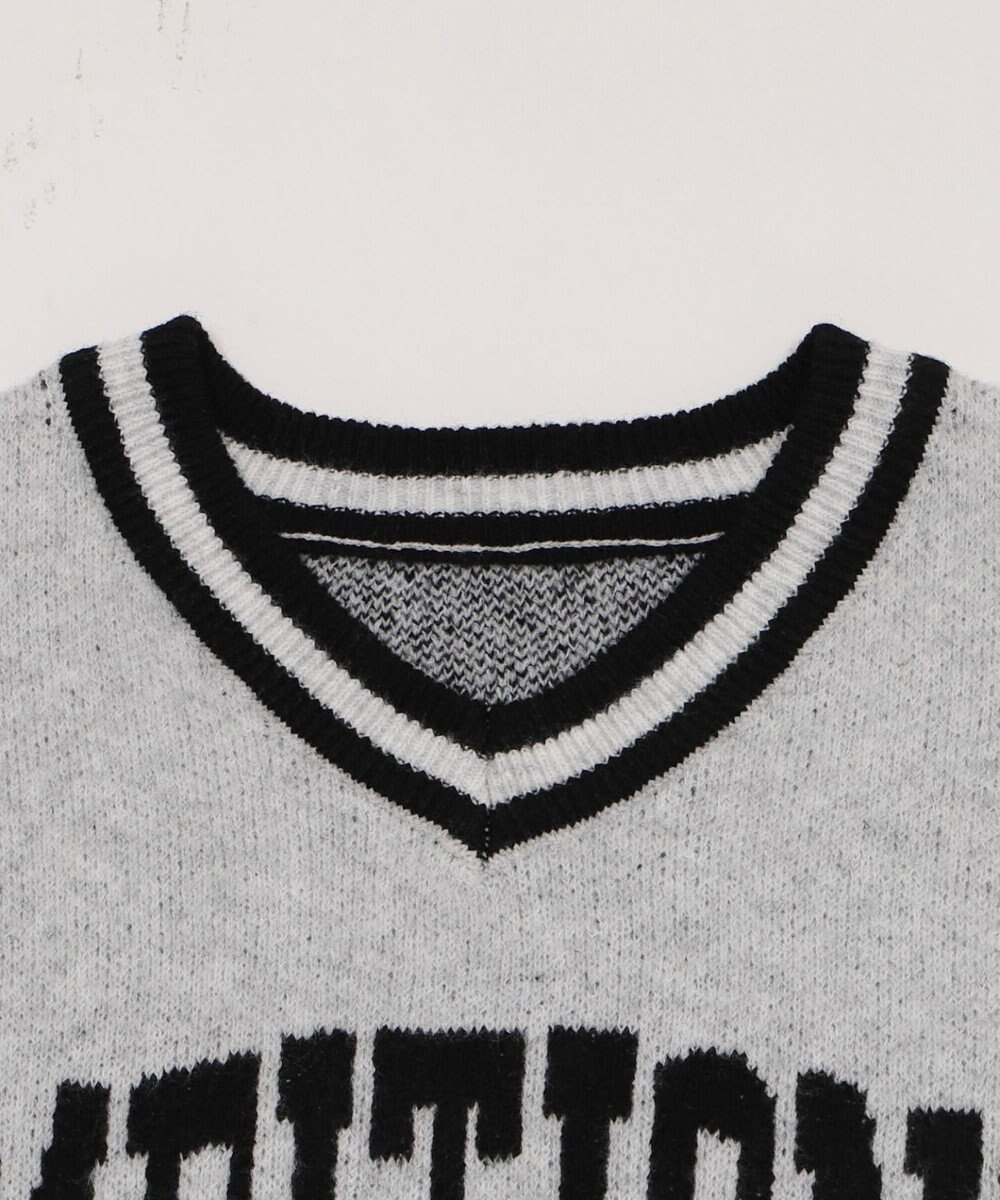 WEGO 【25年秋冬新作】フラッフィーVネックニットBIGプルオーバー 