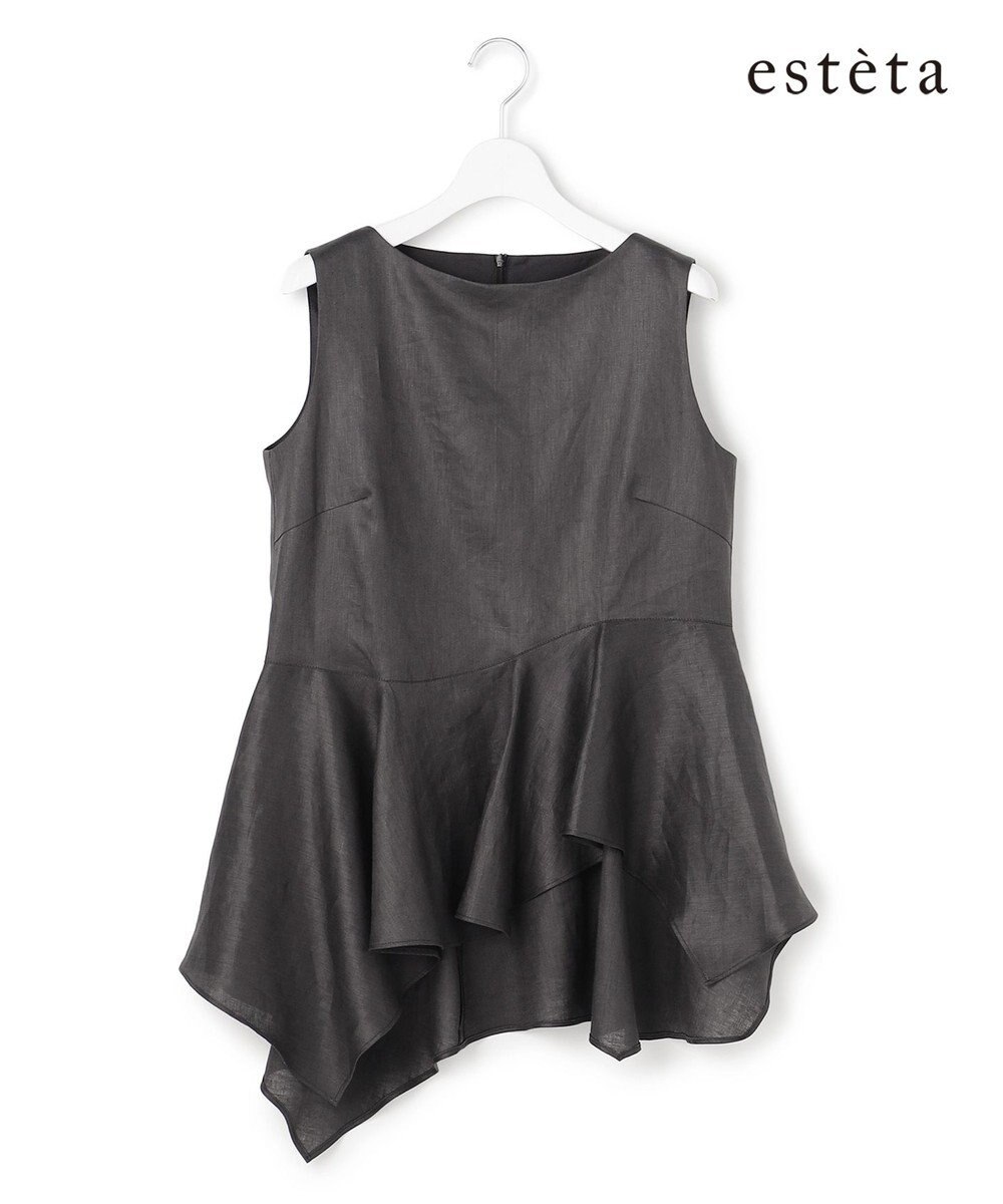 23区 【エステータ】チンツリネン ペプラム ブラウス 