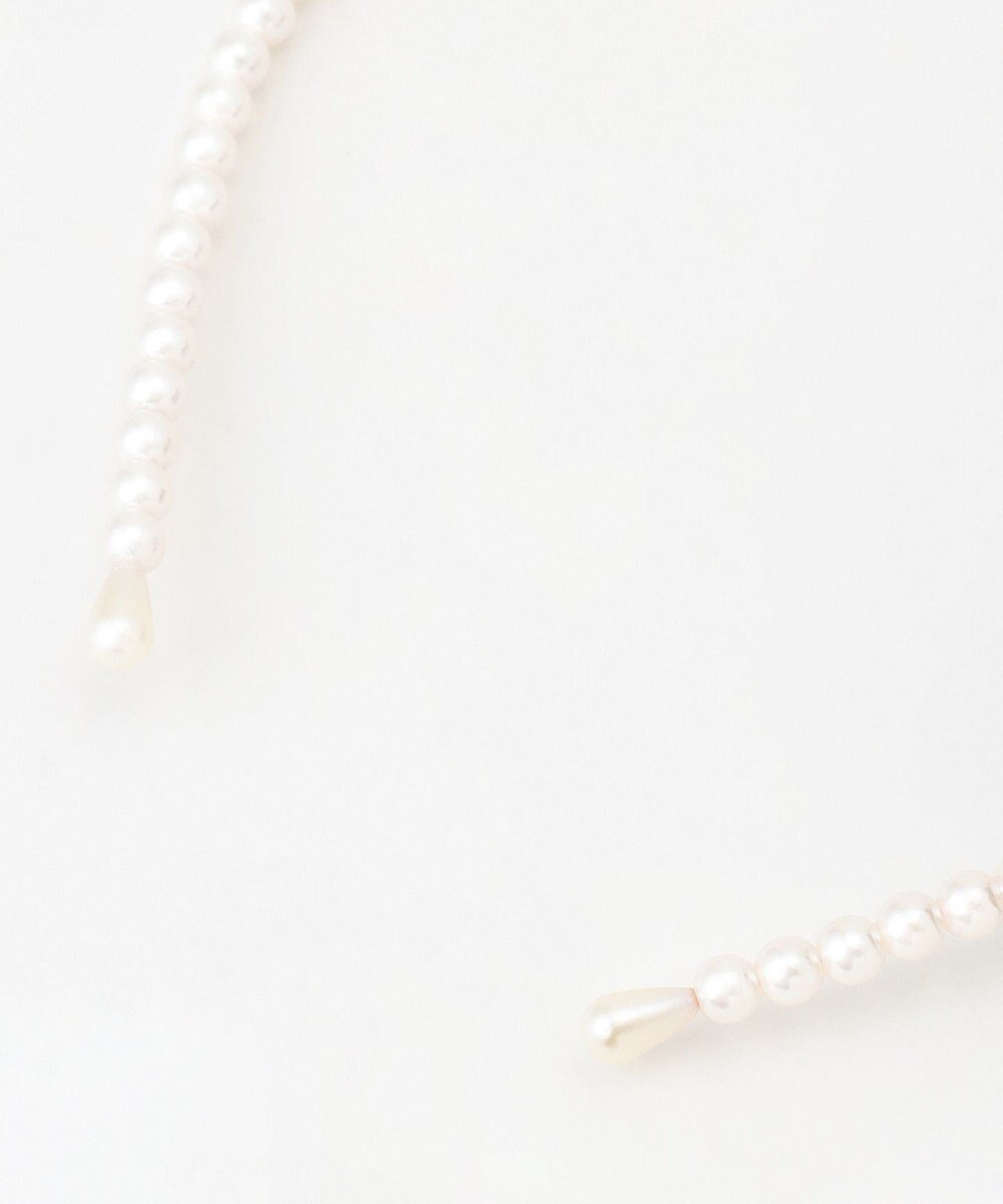 ANY KIDS サテンリボン×パール キッズ カチューシャ 