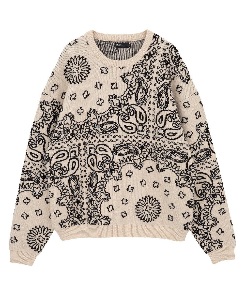 CRAFT STANDARD BOUTIQUE ペイズリー柄ニットプルオーバー 