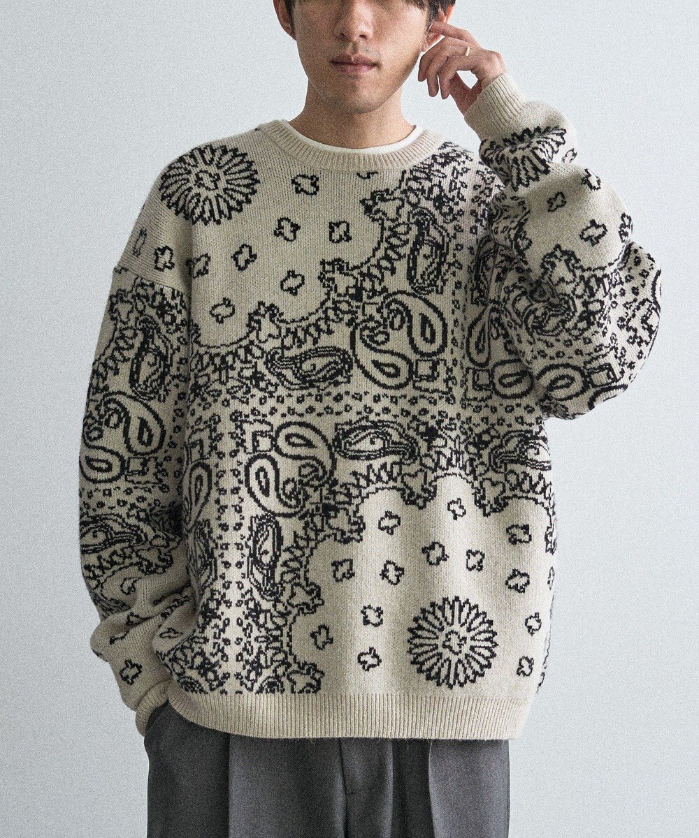 CRAFT STANDARD BOUTIQUE ペイズリー柄ニットプルオーバー 