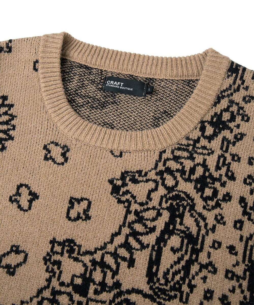 CRAFT STANDARD BOUTIQUE ペイズリー柄ニットプルオーバー 