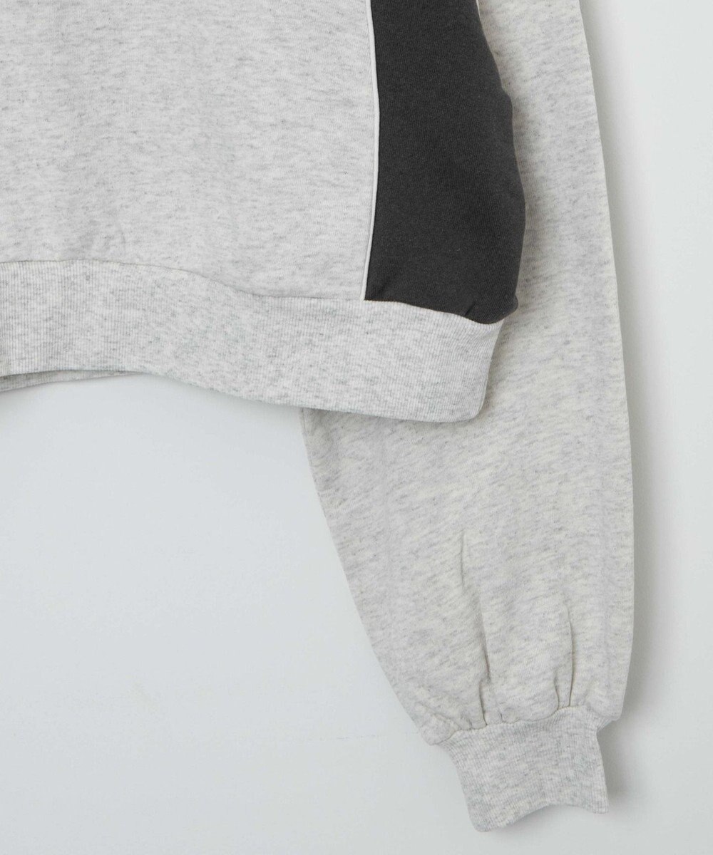 WEGO パイピング切替ショートハーフZIPスウェット 