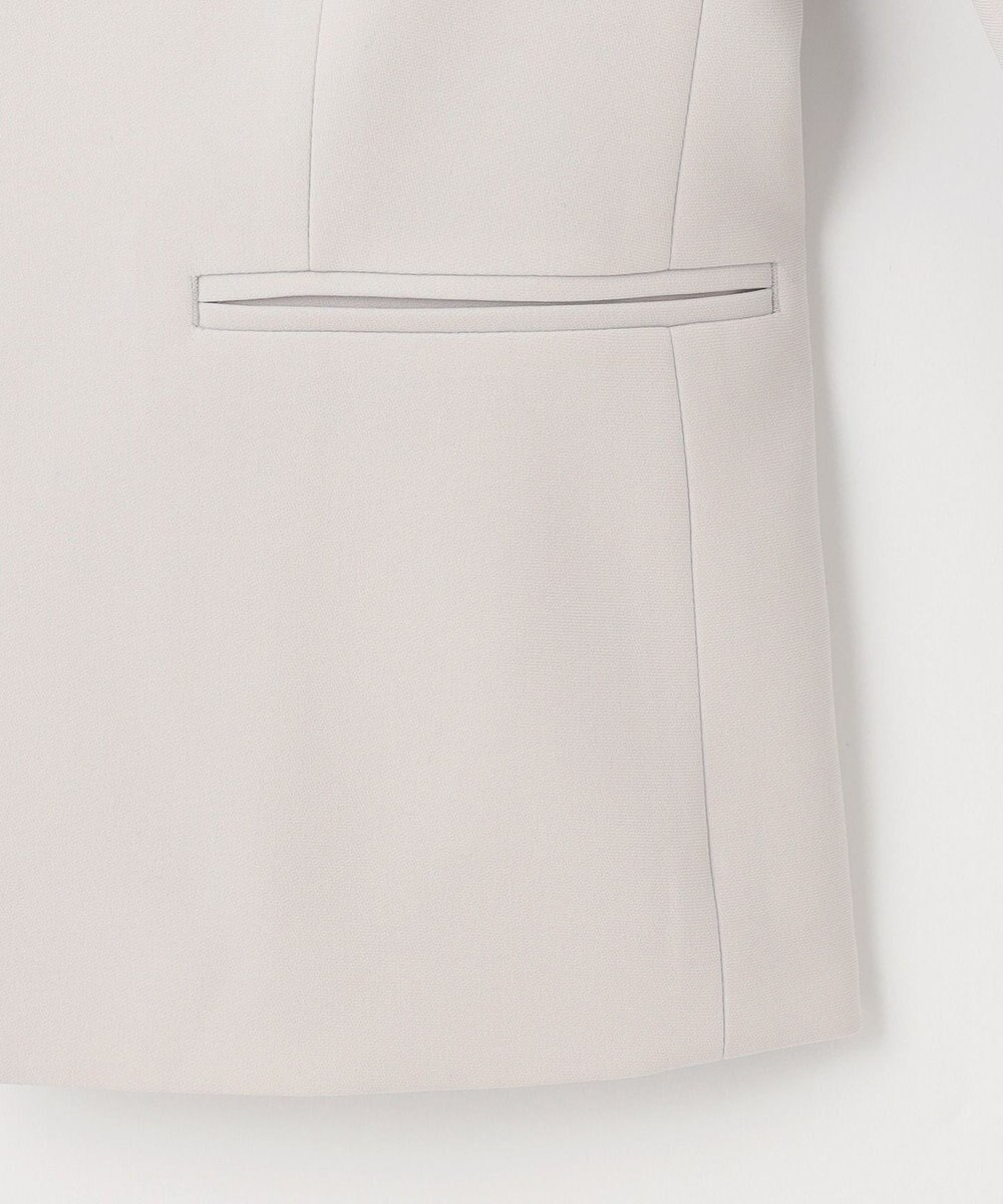 23区 【セットアップ対応/洗える】トリアセダブルジョーゼット ノーカラー ジャケット 