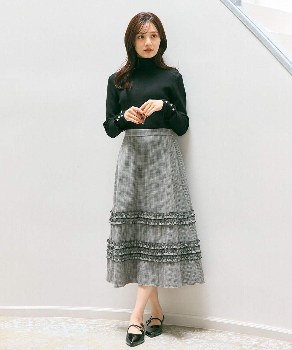 Feroux フレアギャザーチェック スカート 