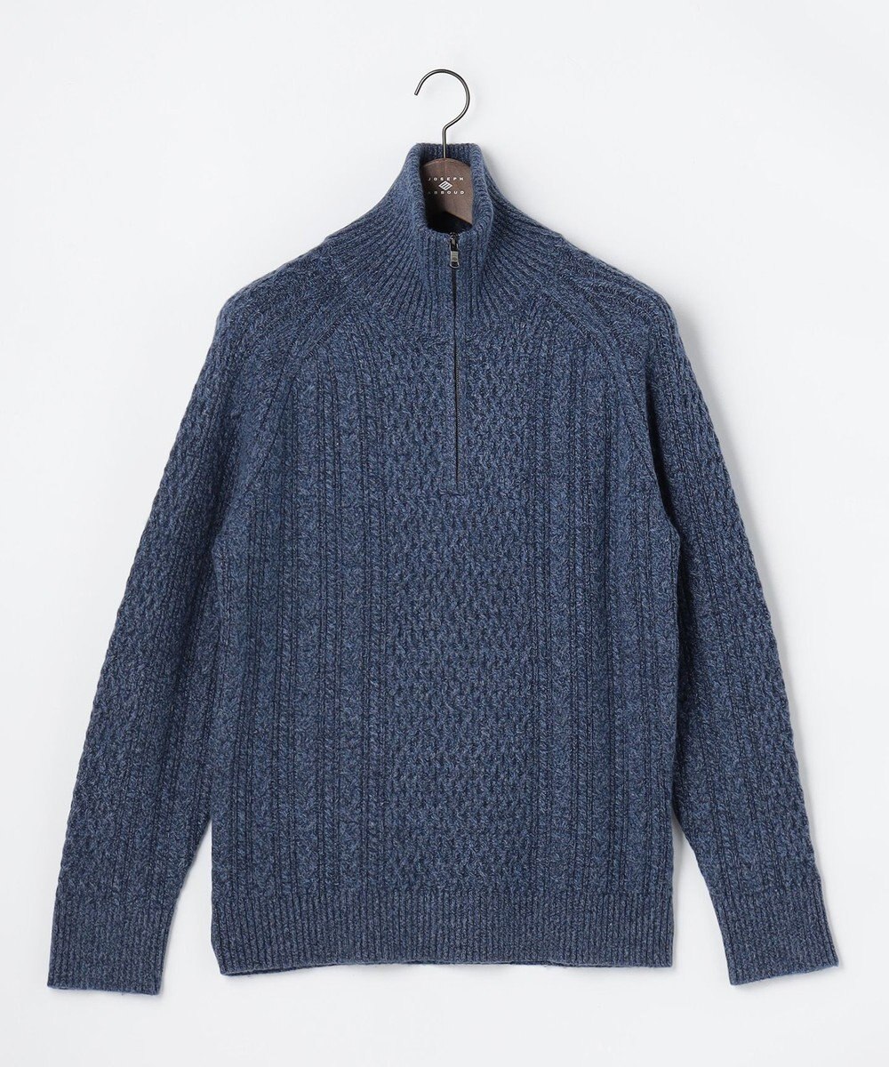 JOSEPH ABBOUD 【柔らか】ラムコットンハイネックジップ セーター 