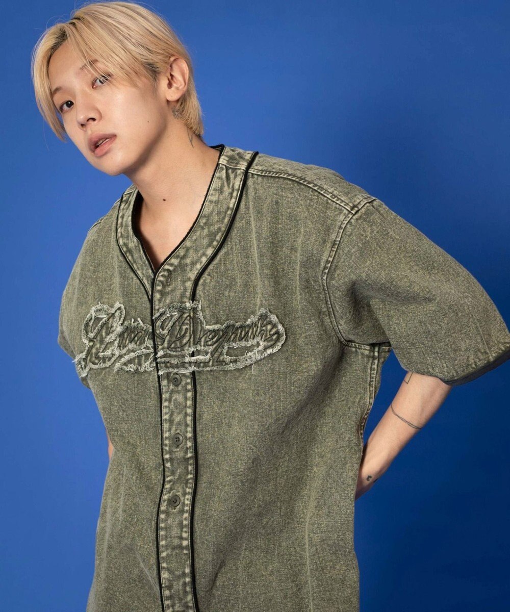 WEGO 【ユニセックス着用ITEM】ベースボールデニムグラフィックシャツ（SS） 