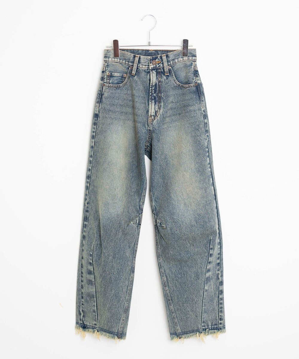 WEGO ヴィンテージウォッシュカーブデニムパンツ 