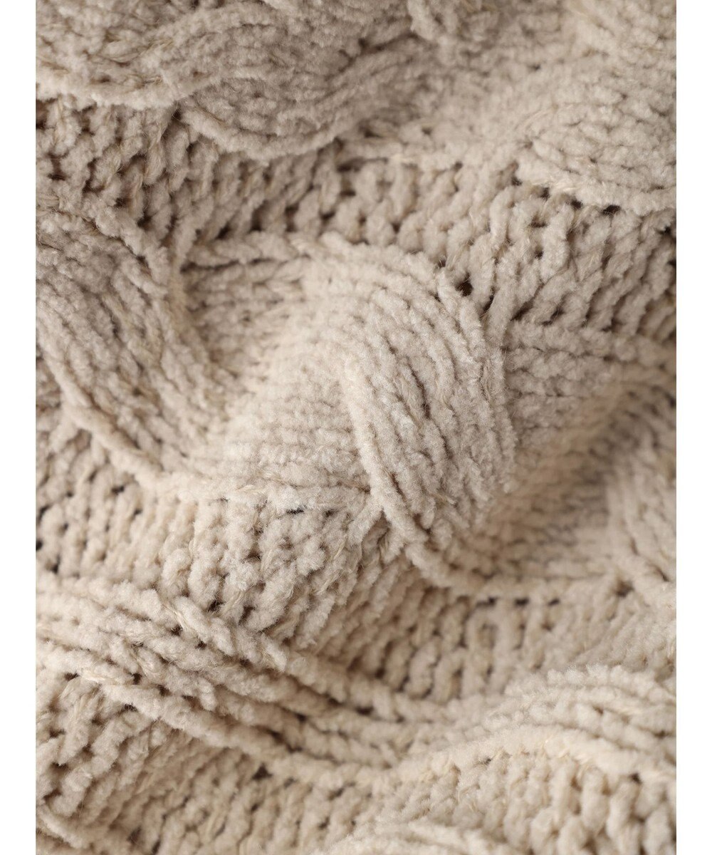 earth music&ecology ベロアモールケーブルカーディガン 