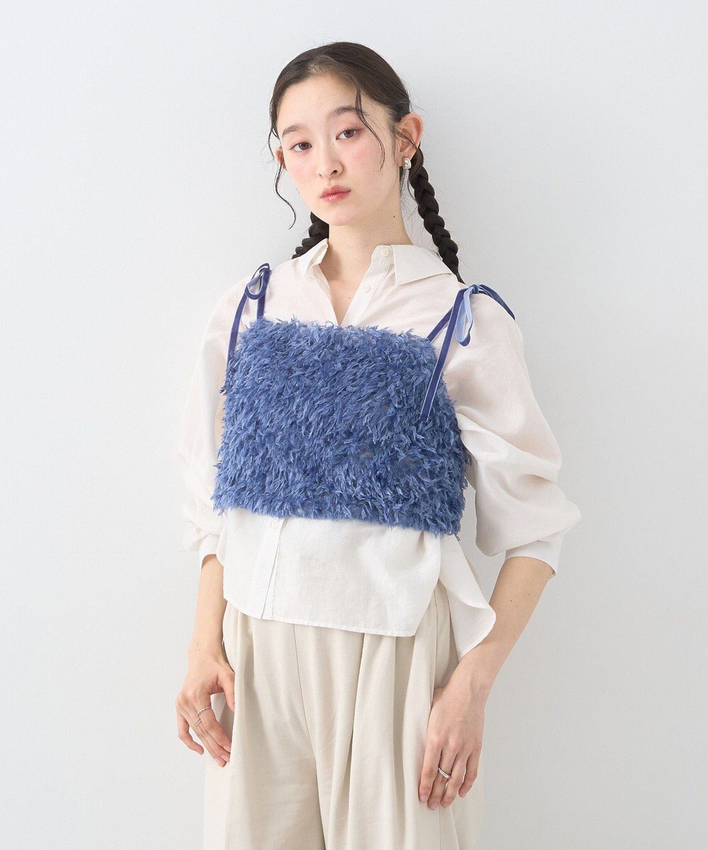 earth music&ecology 【WEB限定】ベロアリボンフェザービスチェ 