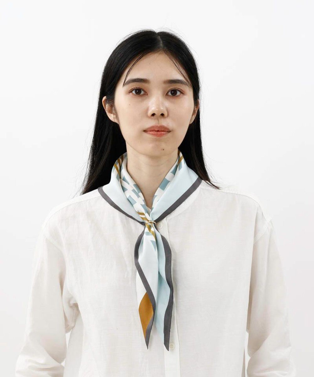 AURORA Oggi12月号掲載 Beaurance （ビューランス）シルクツイル トライアングルスカーフ(リング付き) 