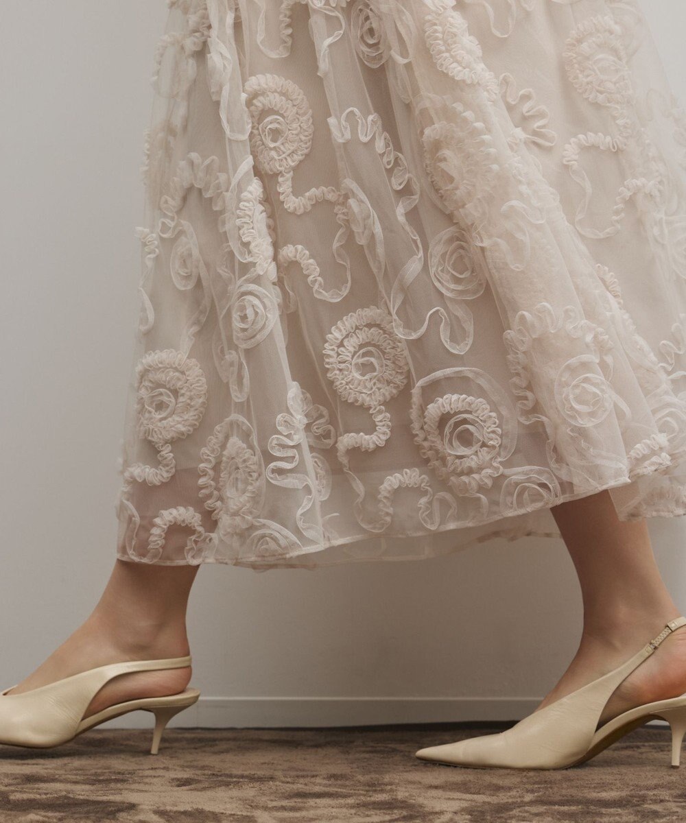 GRACE CONTINENTAL 刺繍チュールスカート 