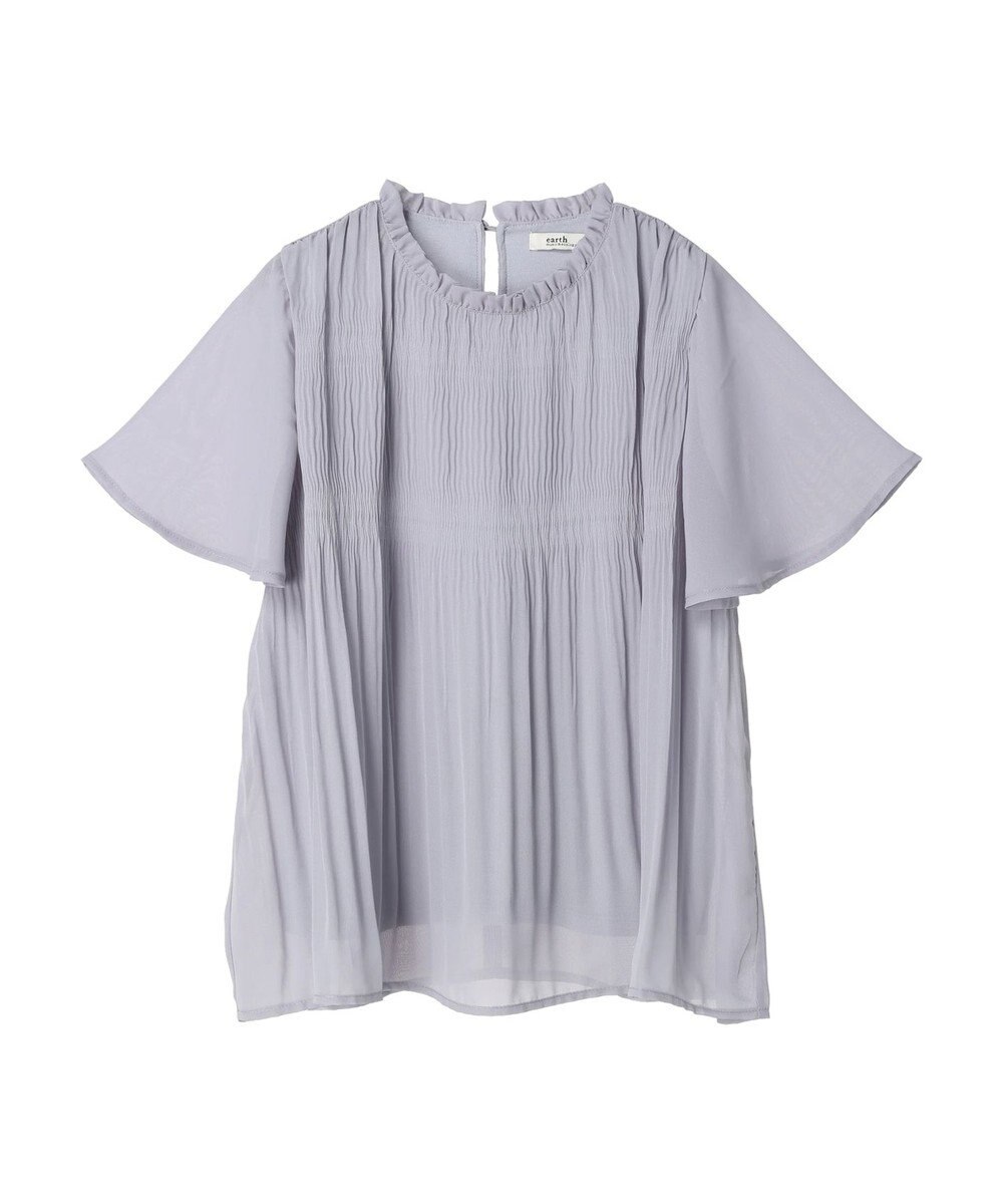 earth music&ecology マジョリカプリーツ半袖ブラウス 