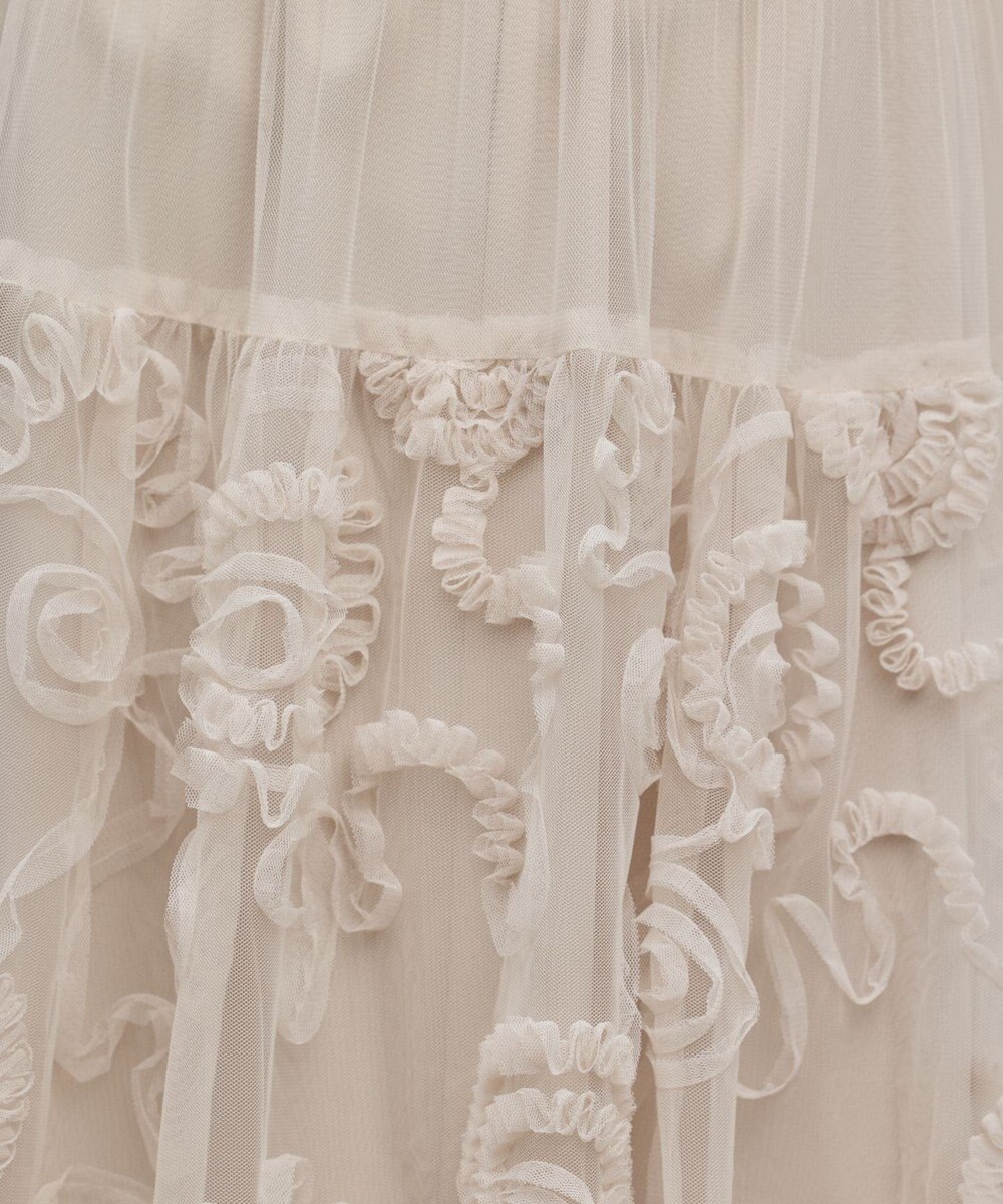 GRACE CONTINENTAL 刺繍チュールスカート 