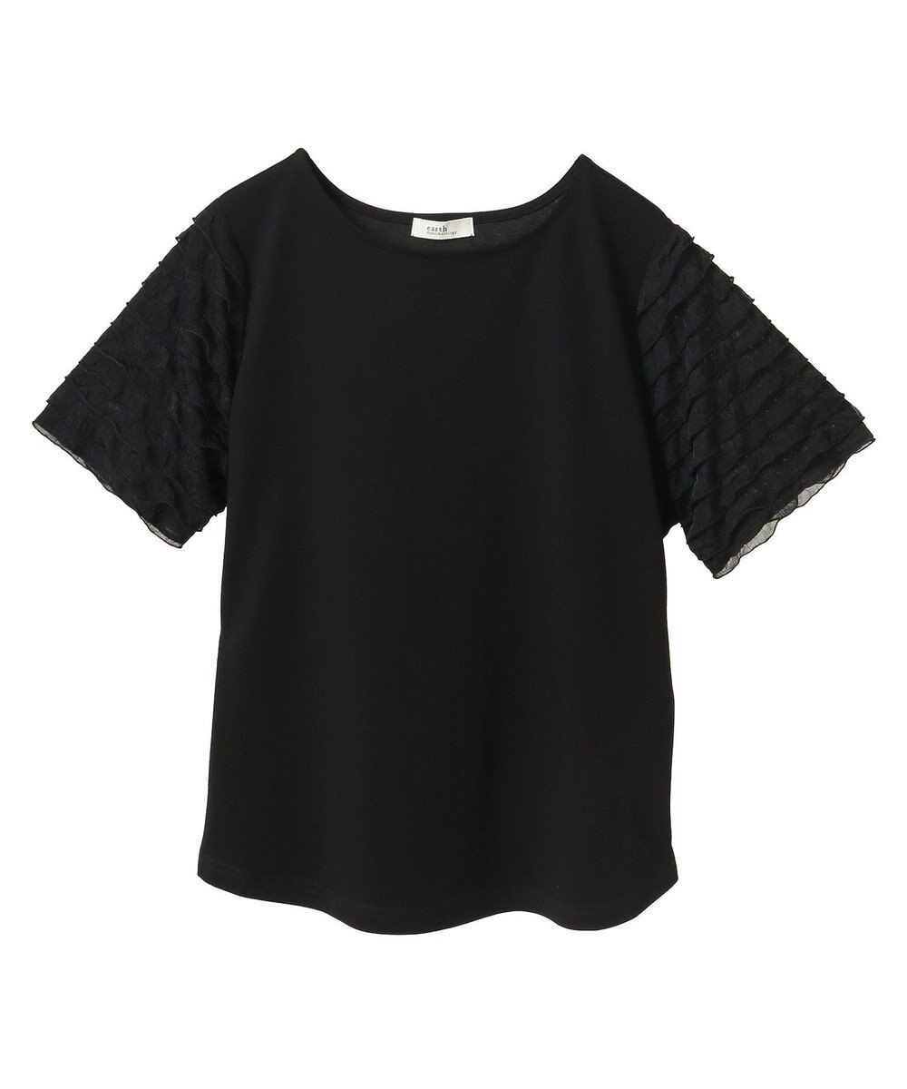 earth music&ecology フリルスリーブカットソー 