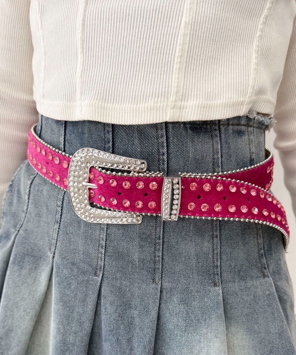 WEGO Lビジューラメシャギーベルト 