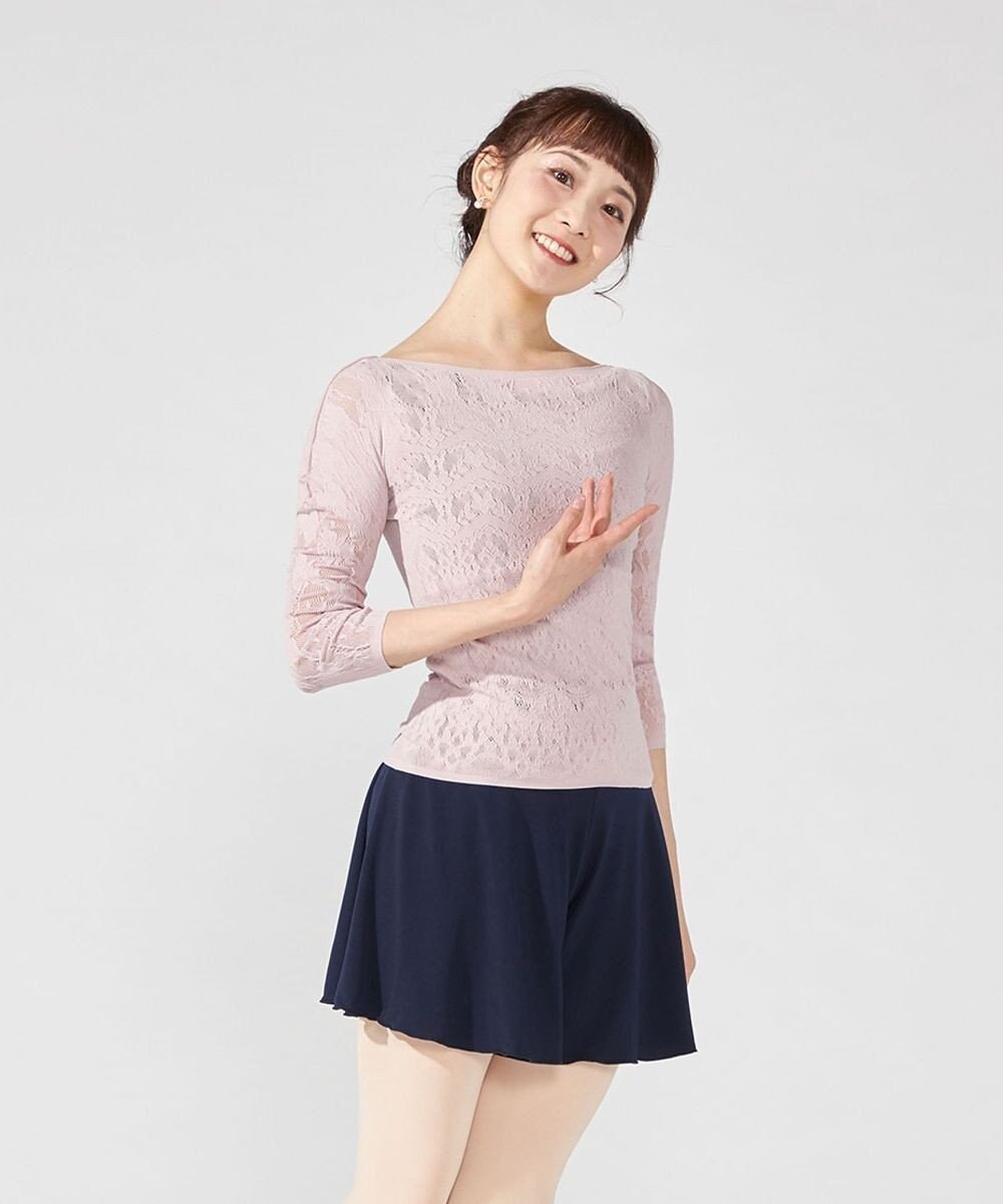 Chacott レーシーフラワーニットトップ 