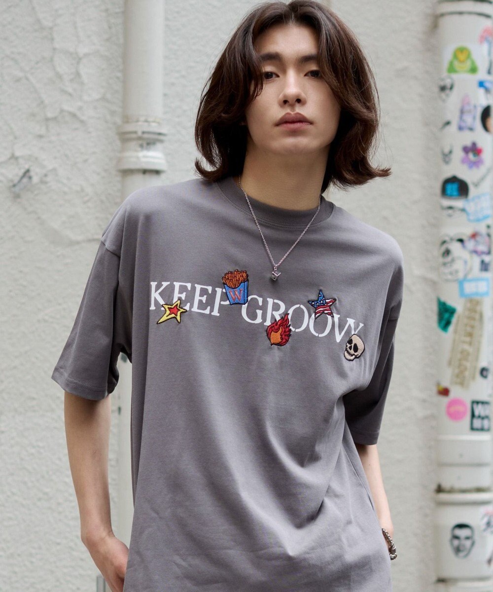 WEGO 【ユニセックス着用ITEM/機能T】接触冷感モチーフ刺繍グラフィックT（SS） 