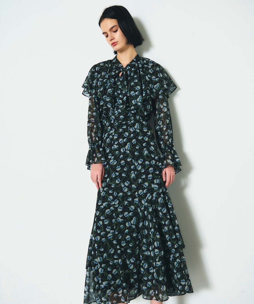 GRACE CONTINENTAL スモールフラワーケープトップ 