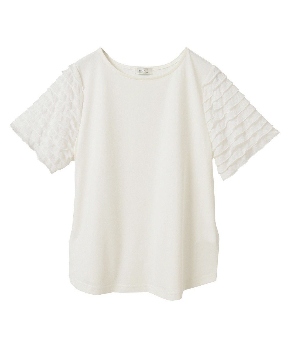earth music&ecology フリルスリーブカットソー 
