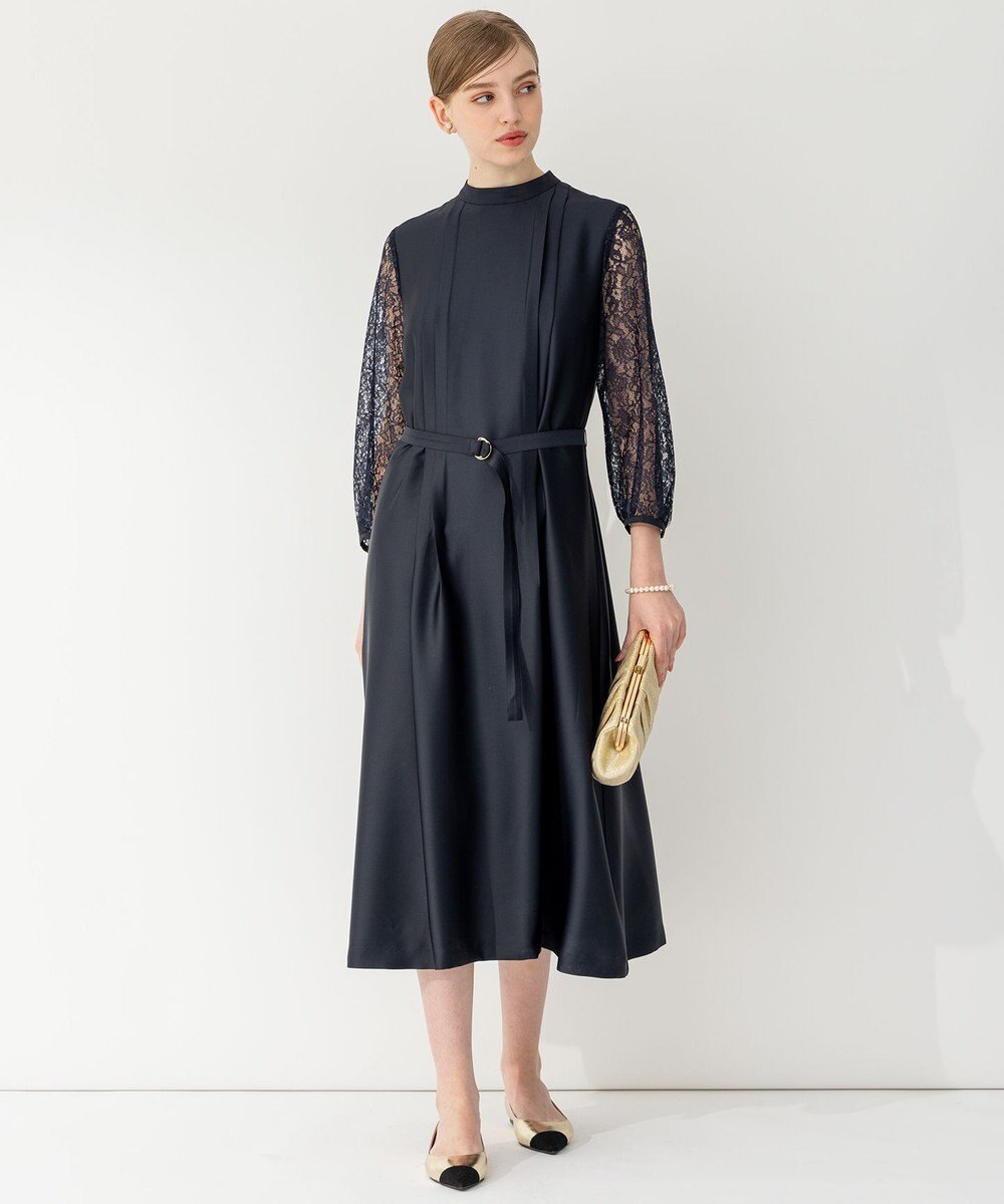 23区 L 【APPLAUDIR】ノーブルサテン レースコンビドレス 