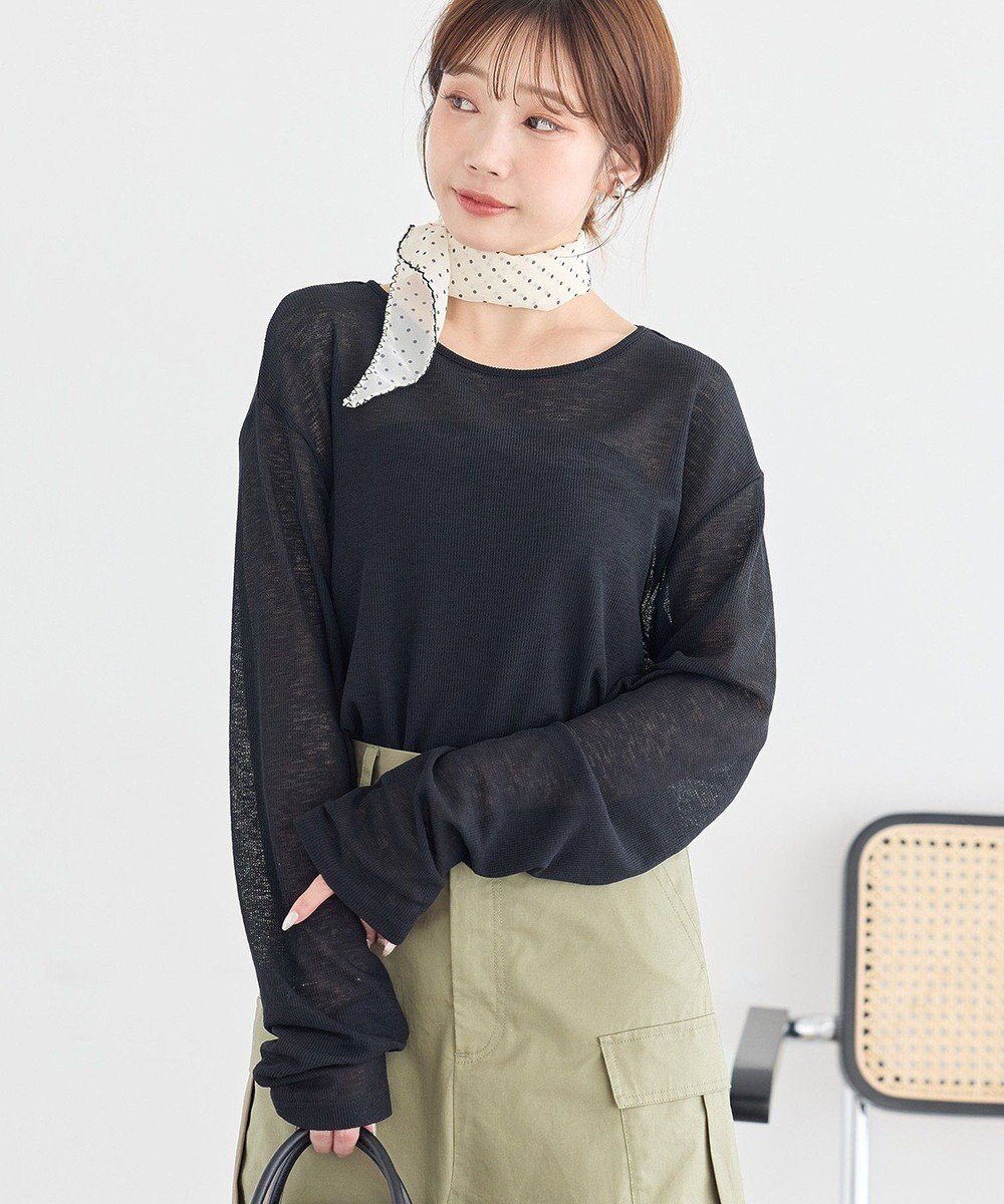 earth music&ecology シアーワッフルプルオーバー 