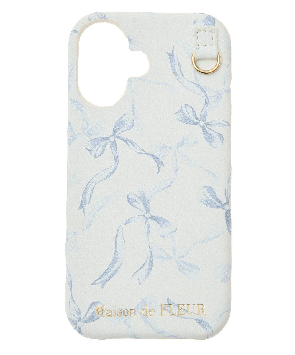Maison de FLEUR リボンプリントアイフォン16ケース 